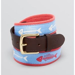 Vineyard Vines Fish Bone Canvas Club Belt